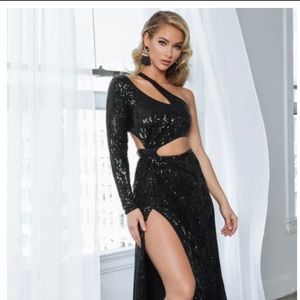 An embellished all over with stunning sequins gown